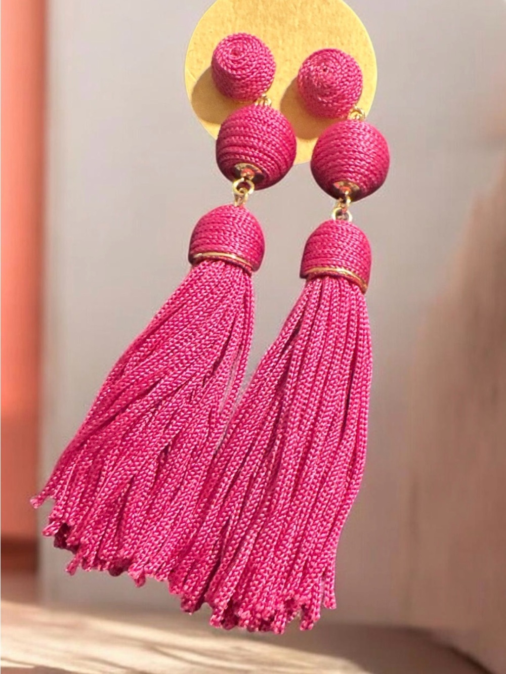 Fuchsia Tassel Drop Earrings - Women Jewelry Earrings